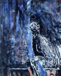 Naked woman, left hand panel of a diptych, 1990